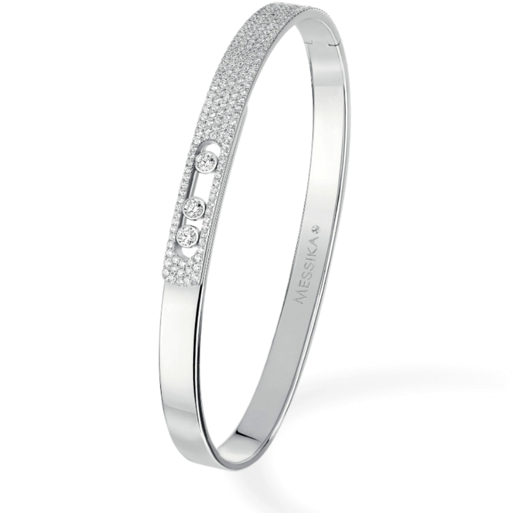 GORGEOUS FRENCH DESIGNER MOVE NOA SEMI PAVE BANGLE
